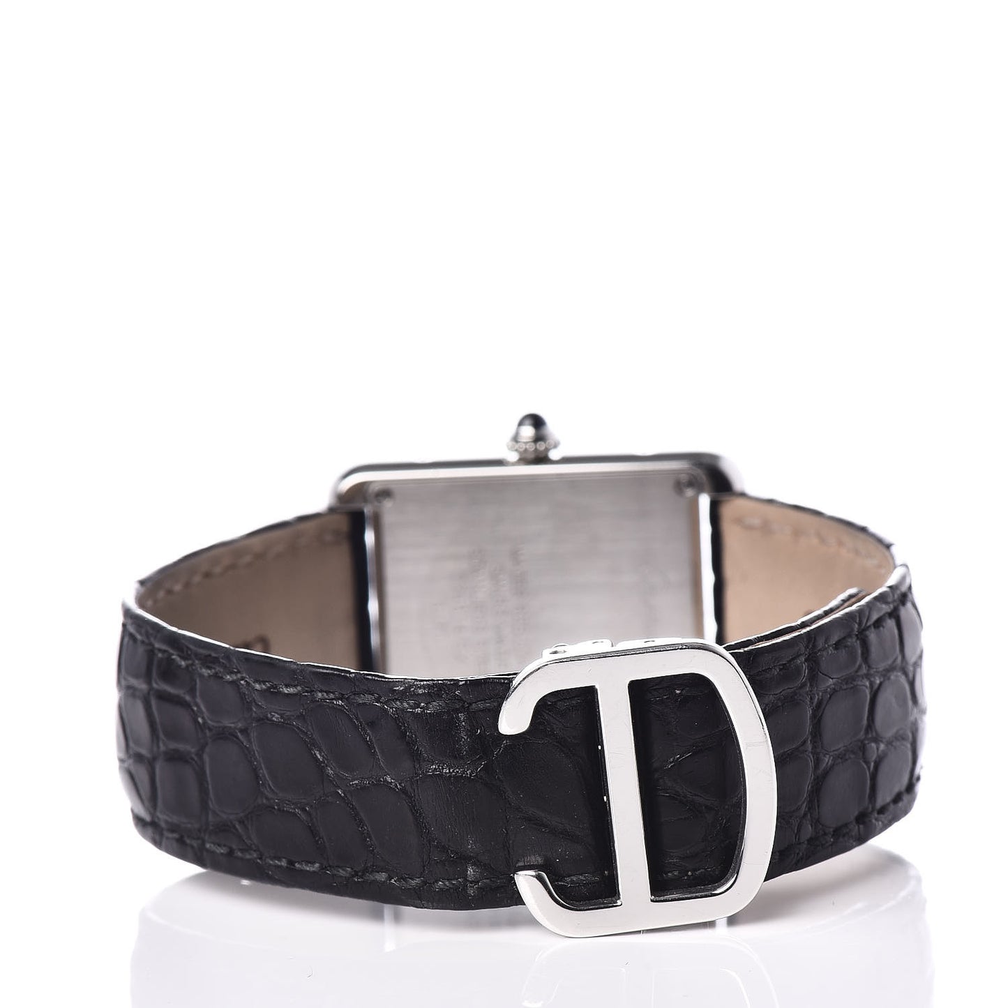 Stainless Steel Alligator 24mm Tank Solo Quartz Watch