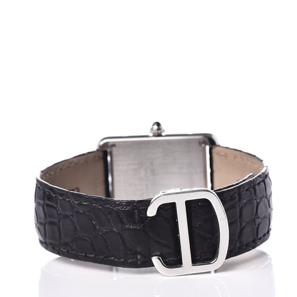 Cartier Stainless Steel Alligator 24mm Tank Solo Quartz Watch 4 of 7