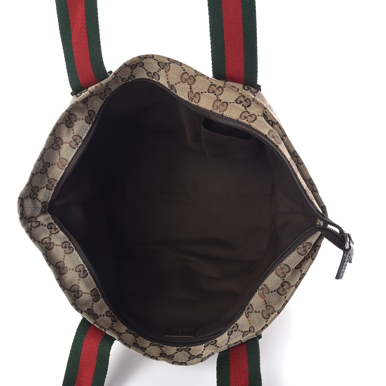 Gucci GG Monogram Medium Web Handle Bucket Tote Dark Brown 5 of 10