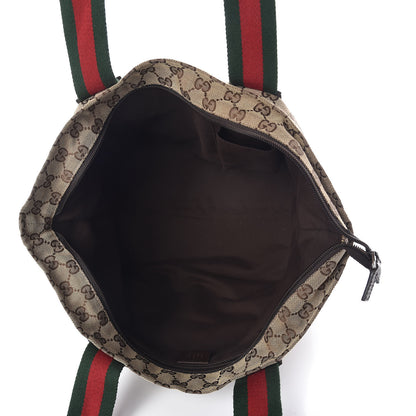 Gucci GG Monogram Medium Web Handle Bucket Tote Dark Brown 5 of 10