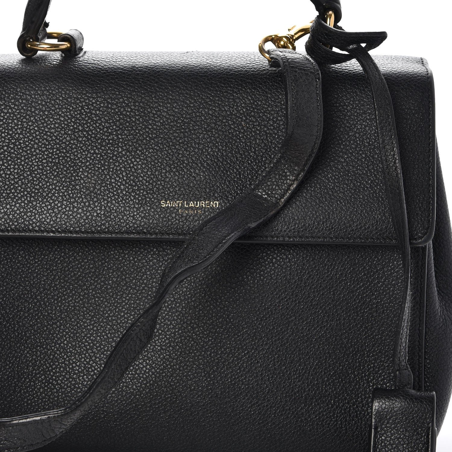 Saint Laurent Grained Calfskin Small Moujik Top Handle Bag Black 9 of 9