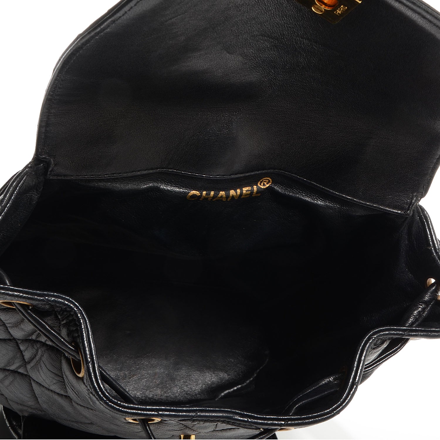 Chanel Lambskin Quilted Backpack Black 5 of 8