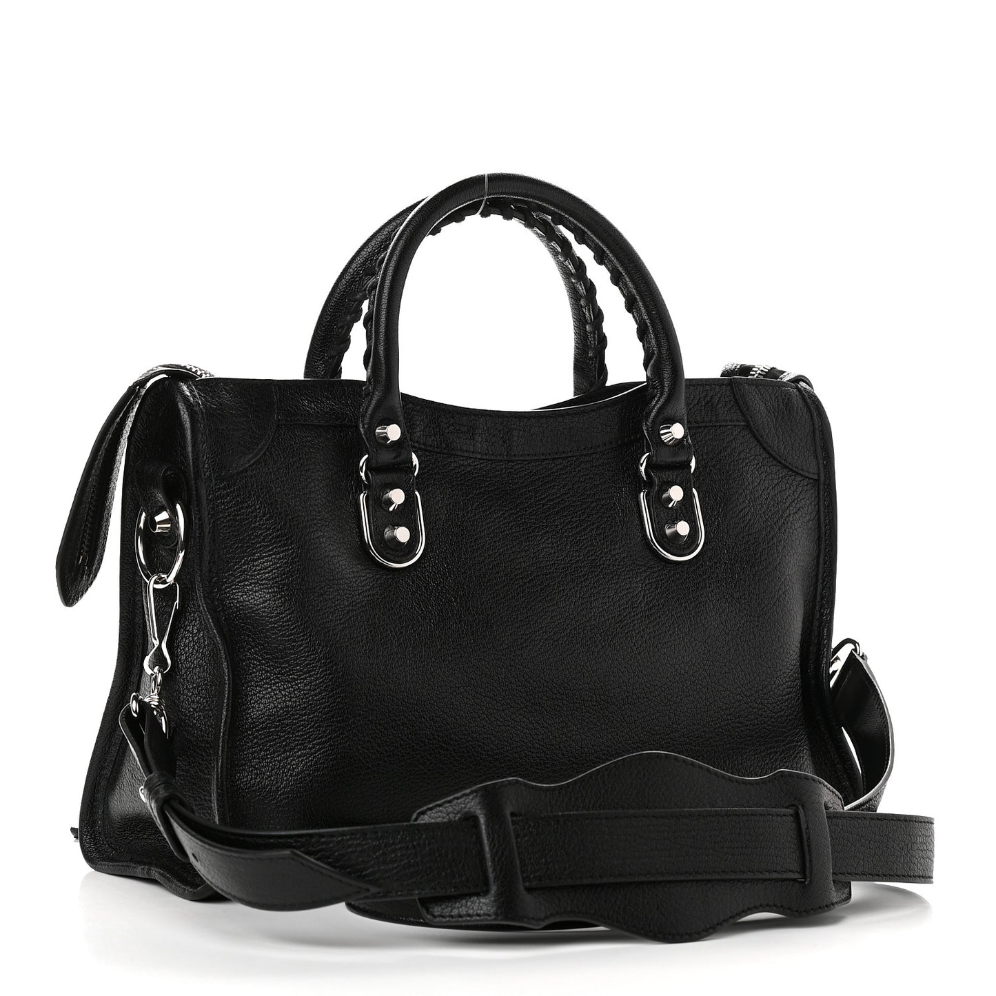 Chevre Silver Metallic Edge Hardware S City Black