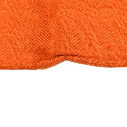 Hermes Cashmere Silk La Cite Cavaliere Shawl 140 Orange Naturel Brun 7 of 8