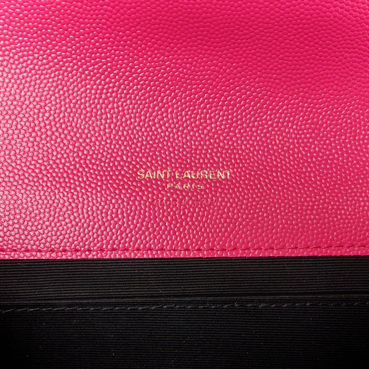Saint Laurent Grain De Poudre Matelasse Chevron Monogram Envelope Clutch Fuxia Couture 5 of 7