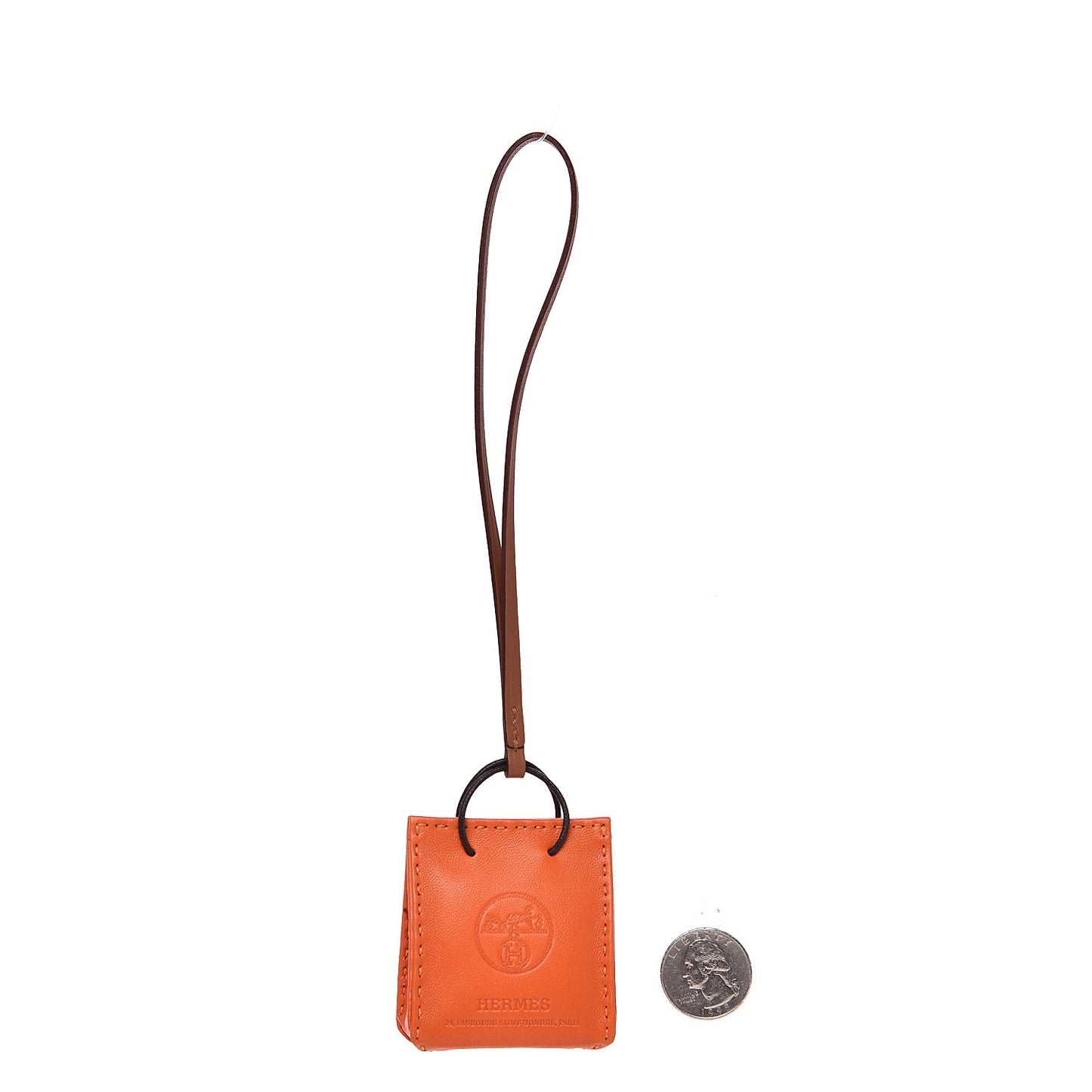 Milo Lambskin Swift Shopping Bag Charm Feu Gold