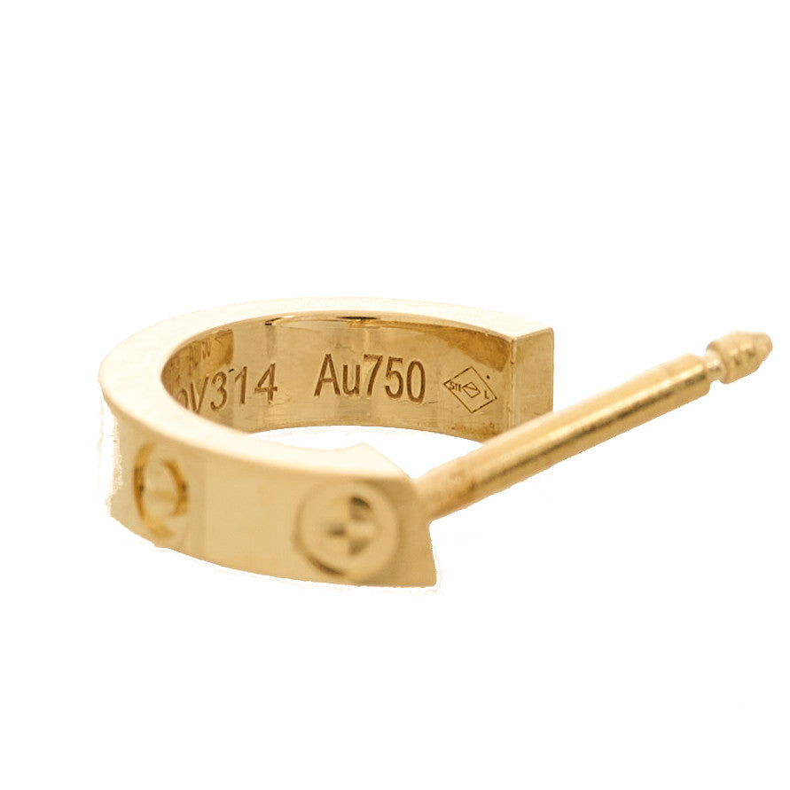 18K Yellow Gold Small LOVE Hoop Earrings