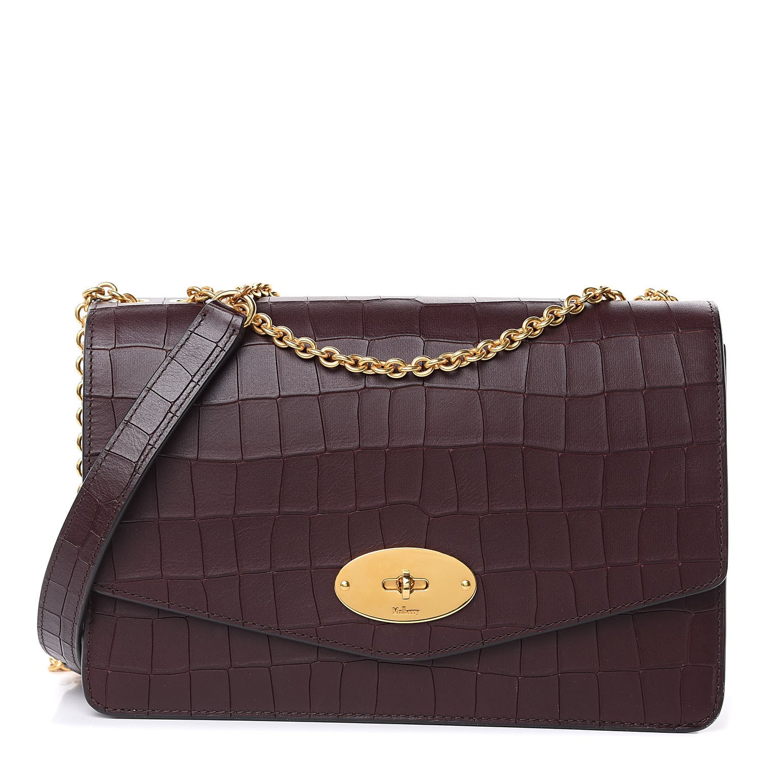 Mulberry Calfskin Crocodile Embossed Large Darley Oxblood 1 of 10