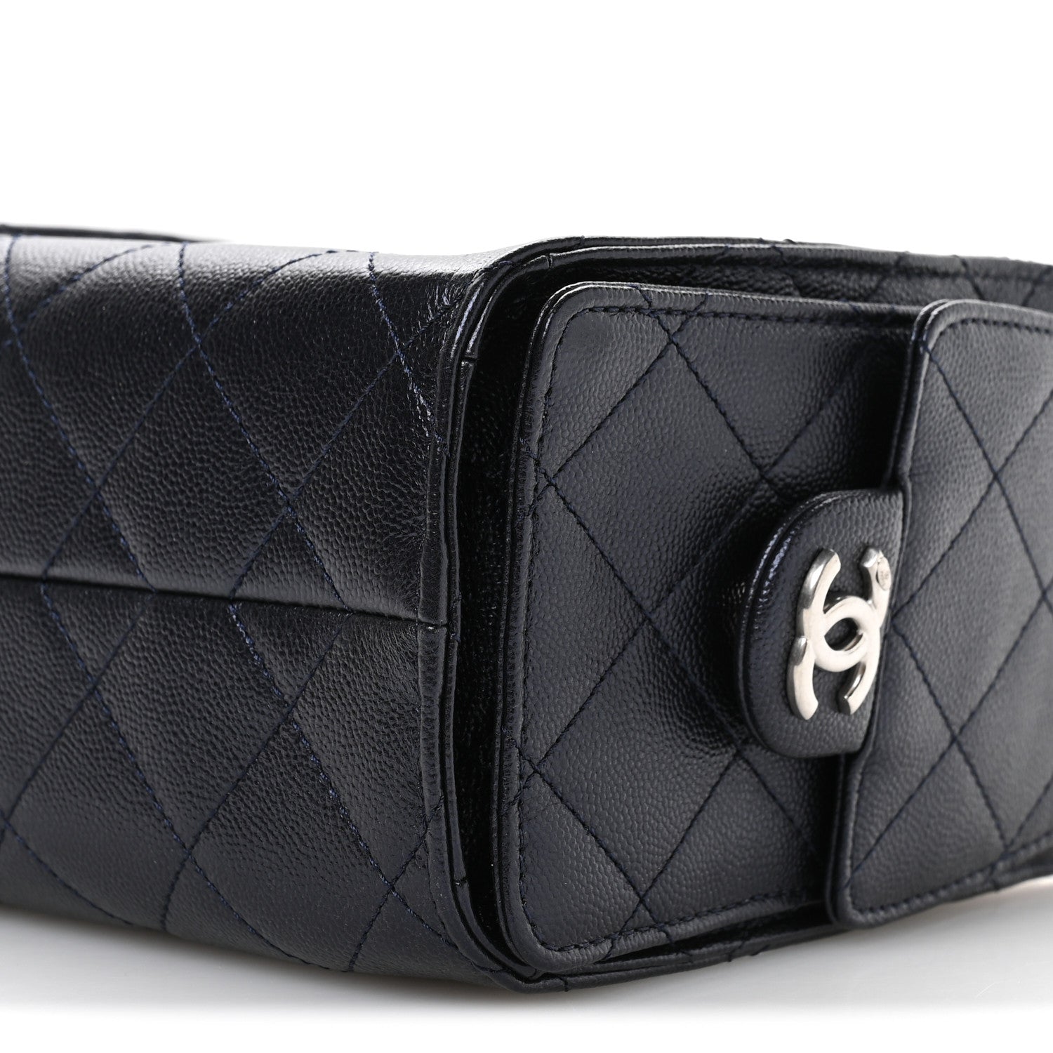 Chanel Metallic Caviar Quilted Mini Chanel 25 Handbag Dark Blue 10 of 11