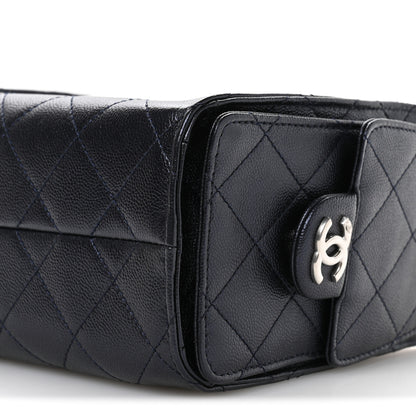 Chanel Metallic Caviar Quilted Mini Chanel 25 Handbag Dark Blue 10 of 11