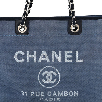 Chanel Canvas Small Deauville Tote Blue 8 of 12