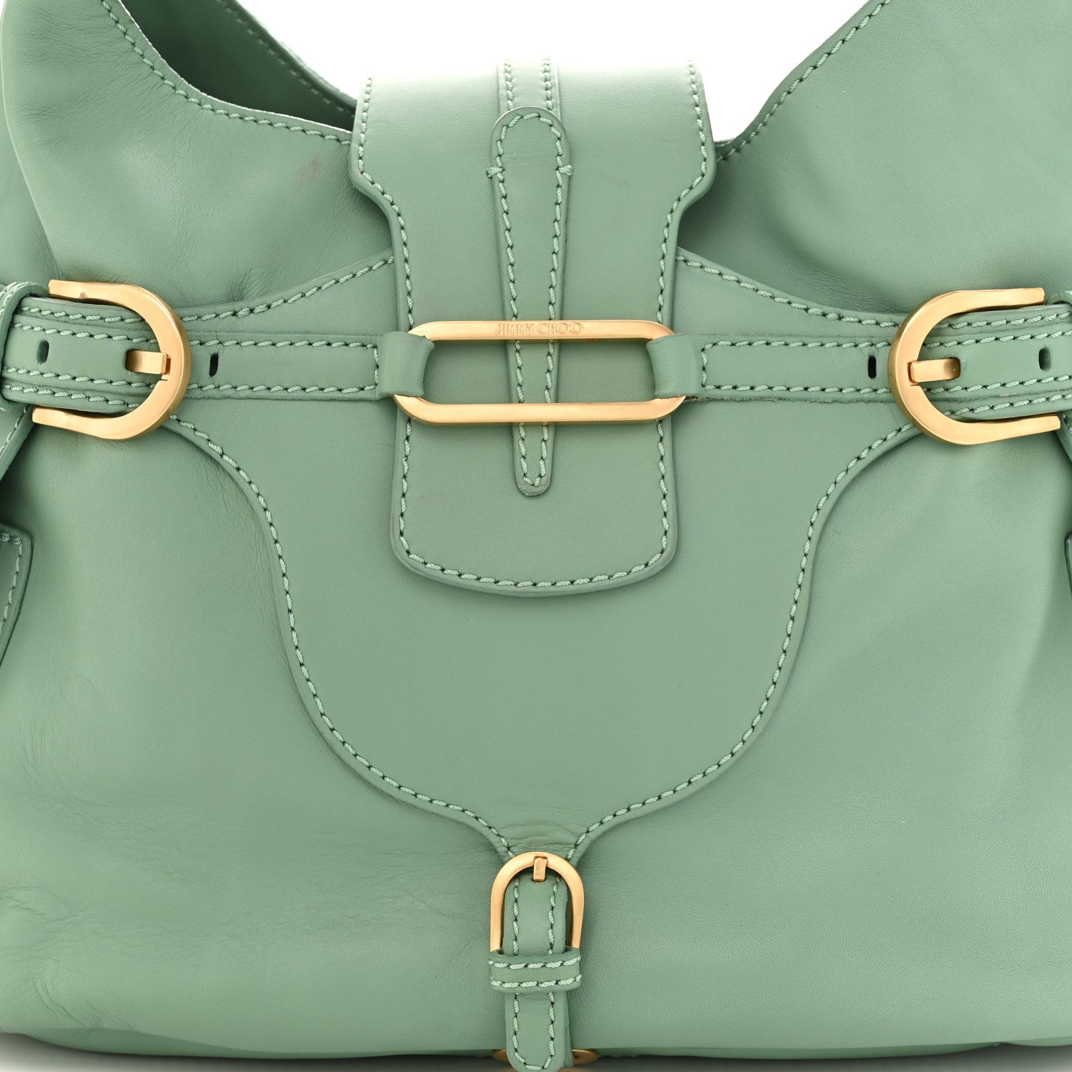 Jimmy Choo Calfskin Large Tulita Green 7 of 14