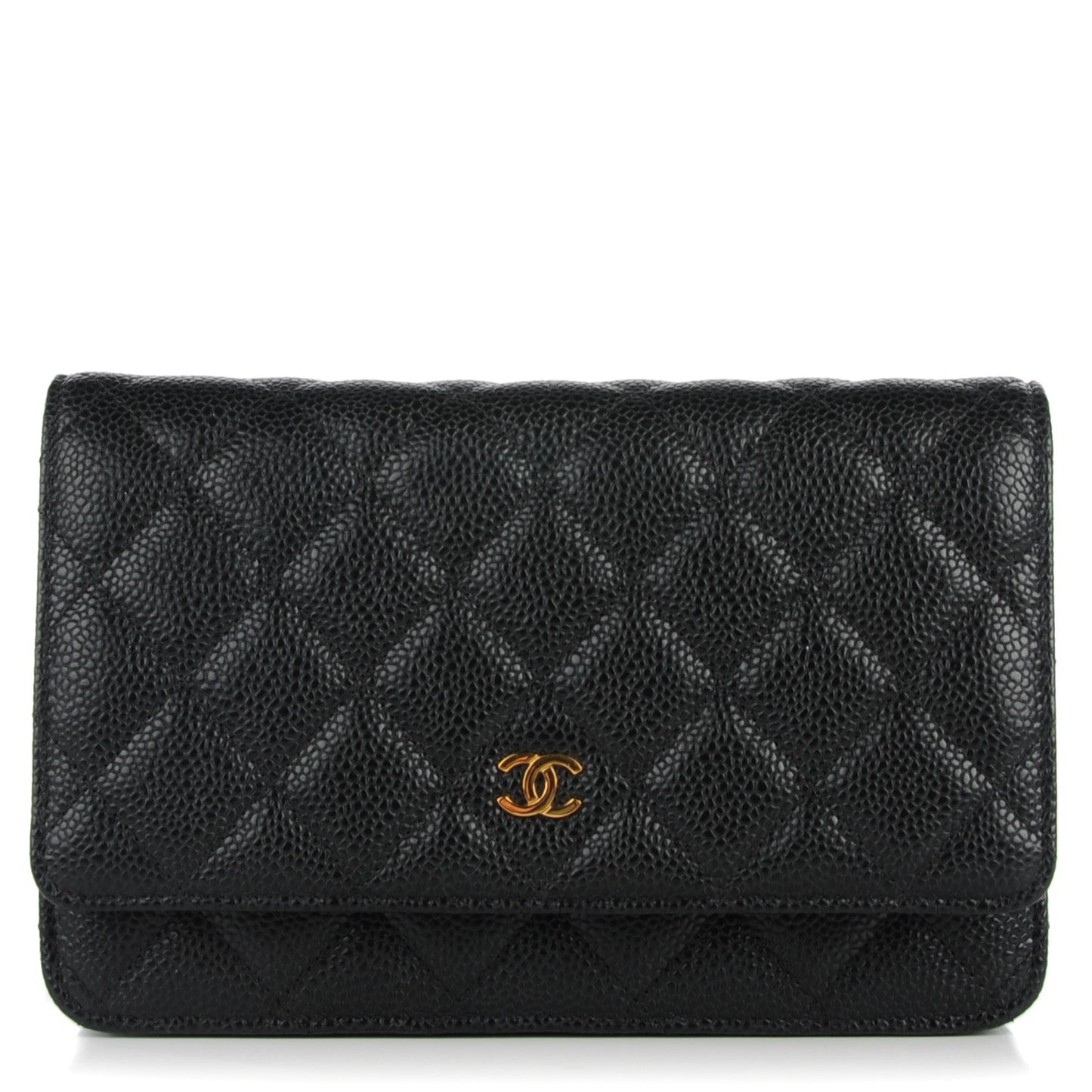 Caviar Quilted Wallet On Chain WOC Black