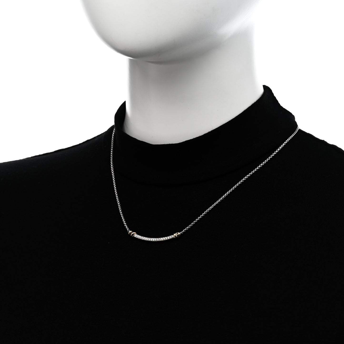 Sterling Silver 18K Yellow Gold Diamond Petite Helena Wrap Station Necklace
