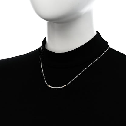 David Yurman Sterling Silver 18K Yellow Gold Diamond Petite Helena Wrap Station Necklace 2 of 4