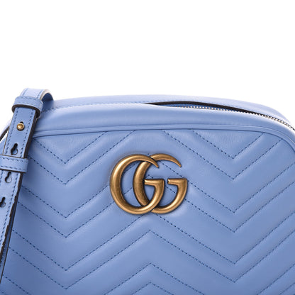 Gucci Calfskin Matelasse Small GG Marmont Chain Shoulder Bag Clear Sky Blue 10 of 10