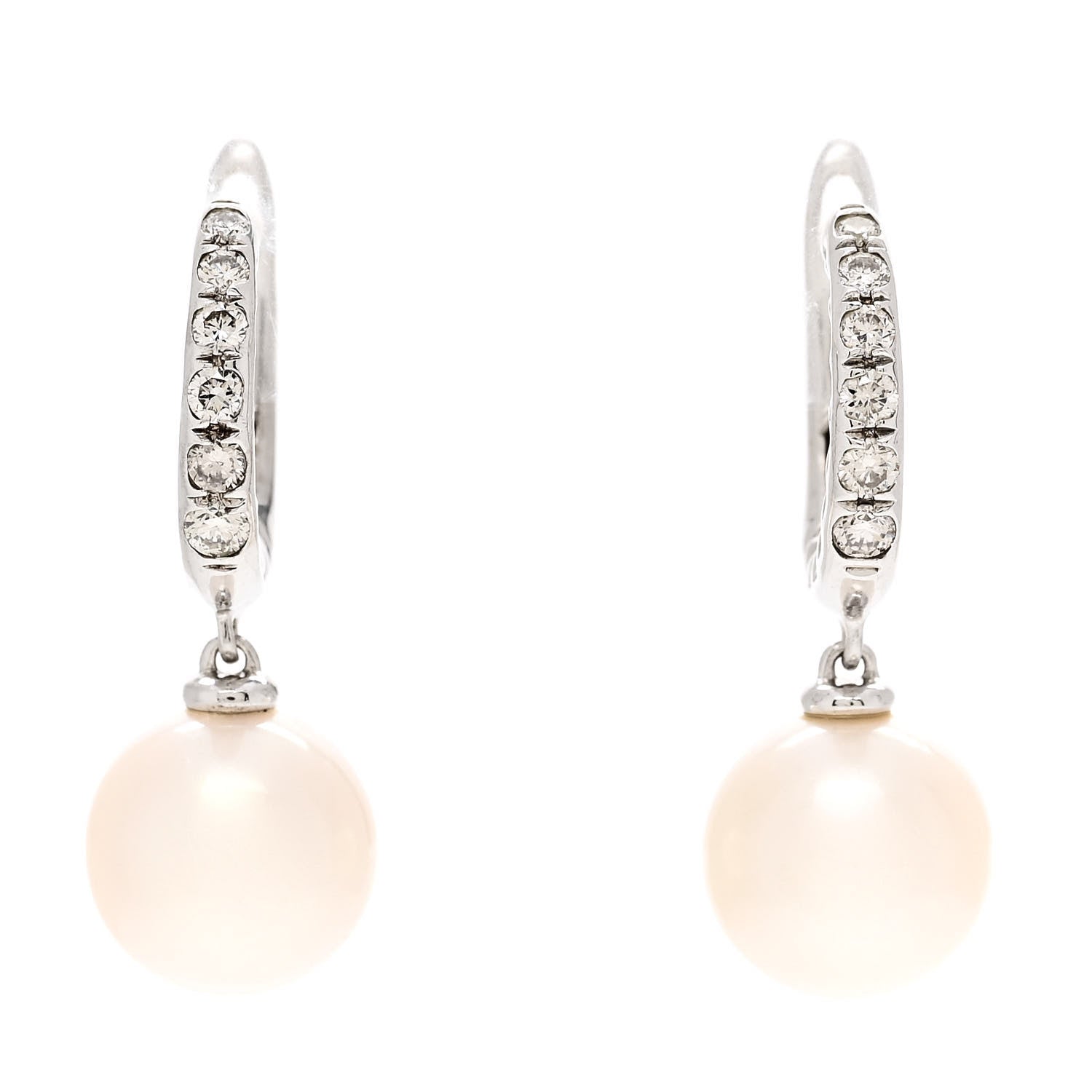 David Yurman Sterling Silver Diamond Pearl Pave Drop Earrings 1 of 5