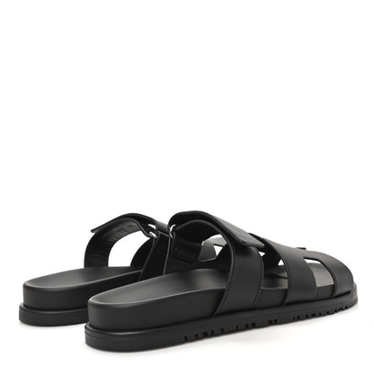 Hermes Calfskin Womens Chypre Sandals 38 Black 4 of 10