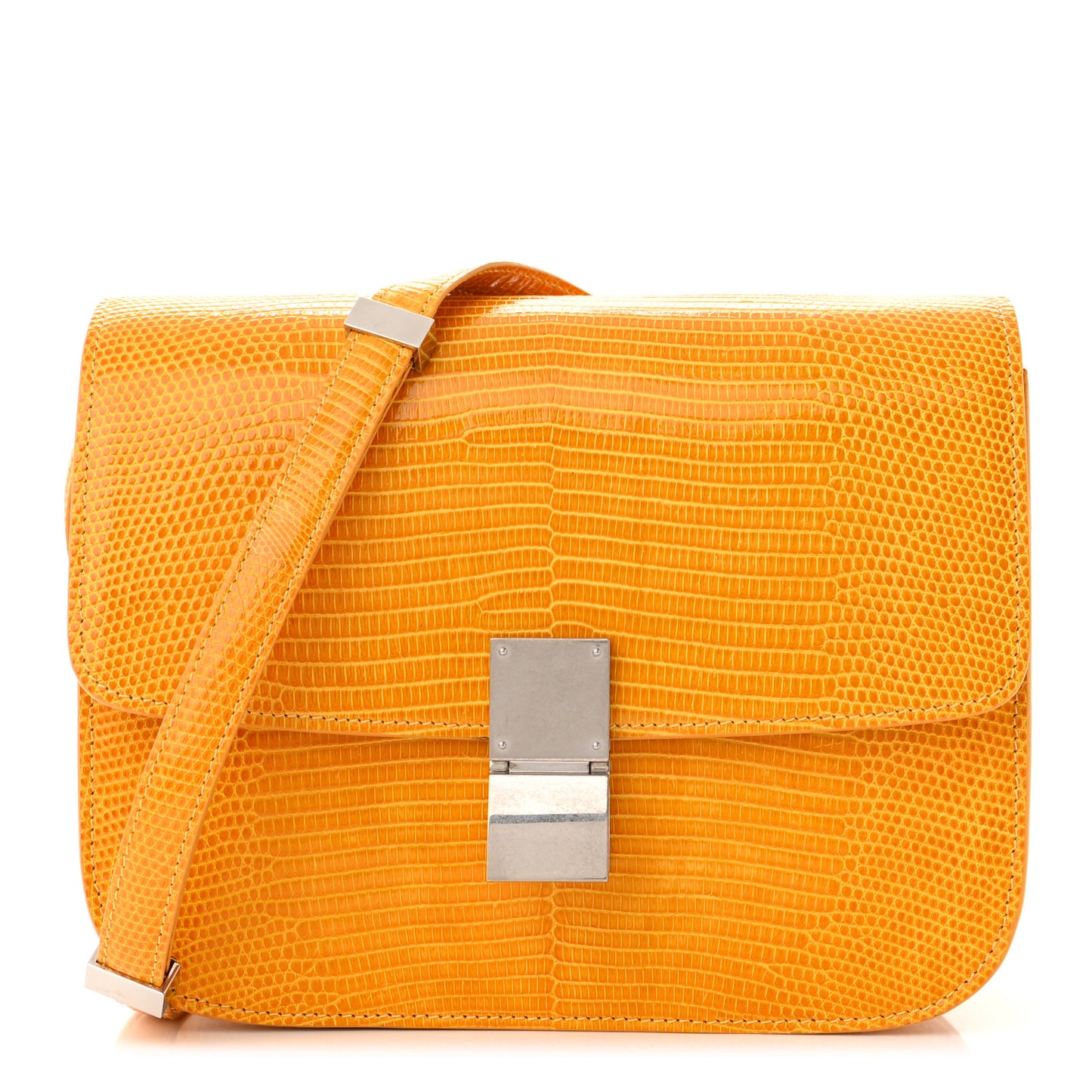 Lizard Medium Classic Box Flap Bag Imperial