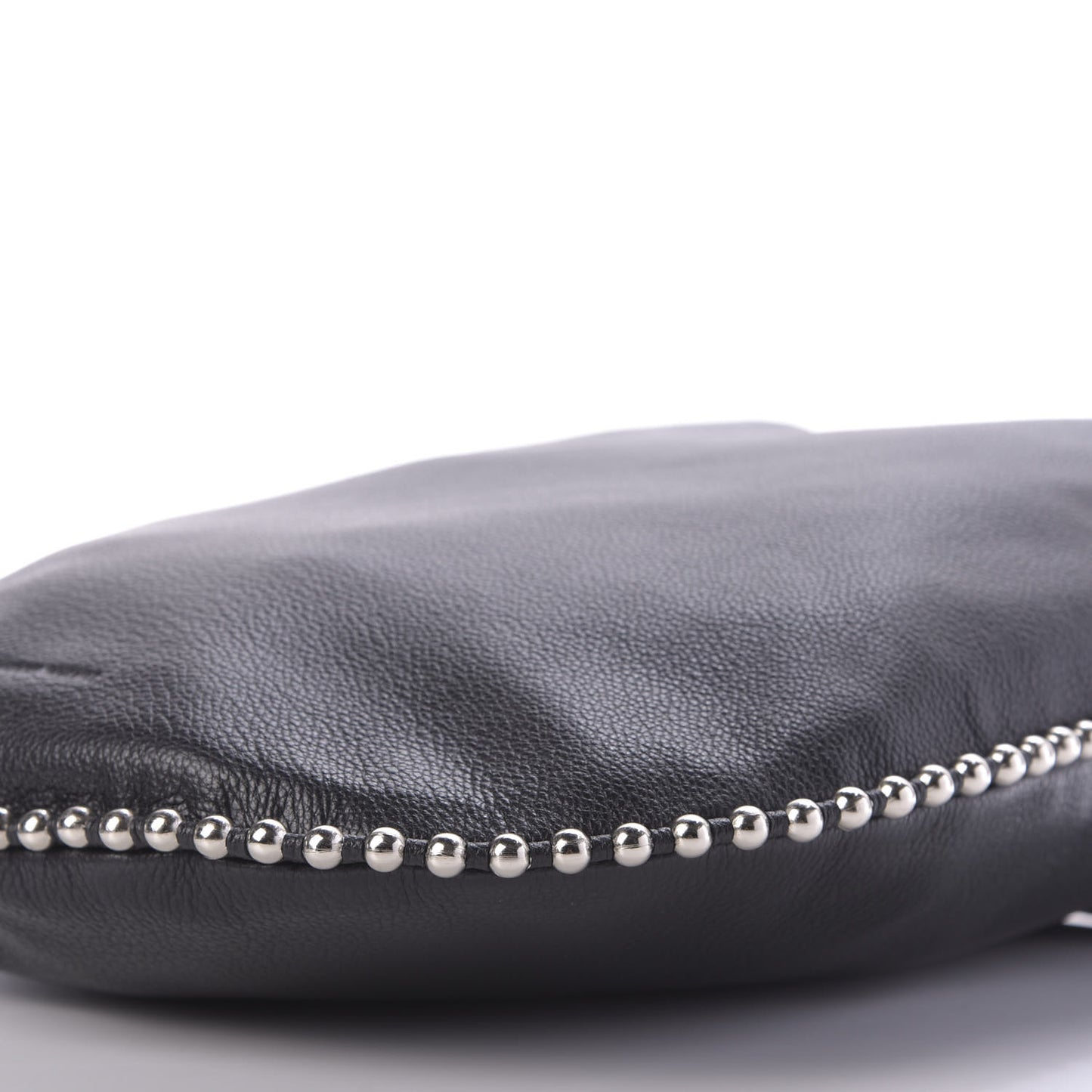 Pebbled Calfskin Studded Roxy Hobo Black