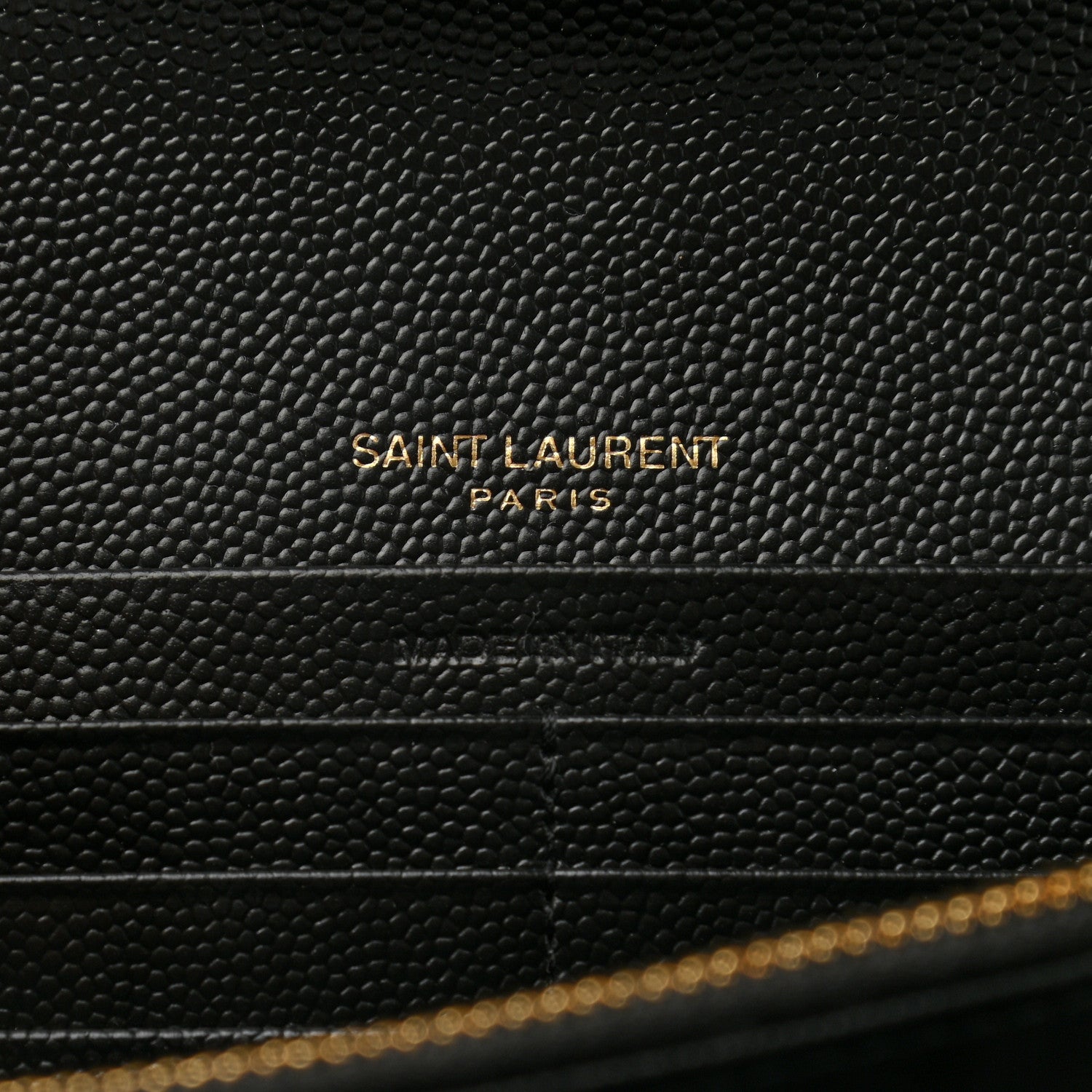 Saint Laurent Grain De Poudre Matelasse Chevron Monogram Flap Wallet Black 6 of 7