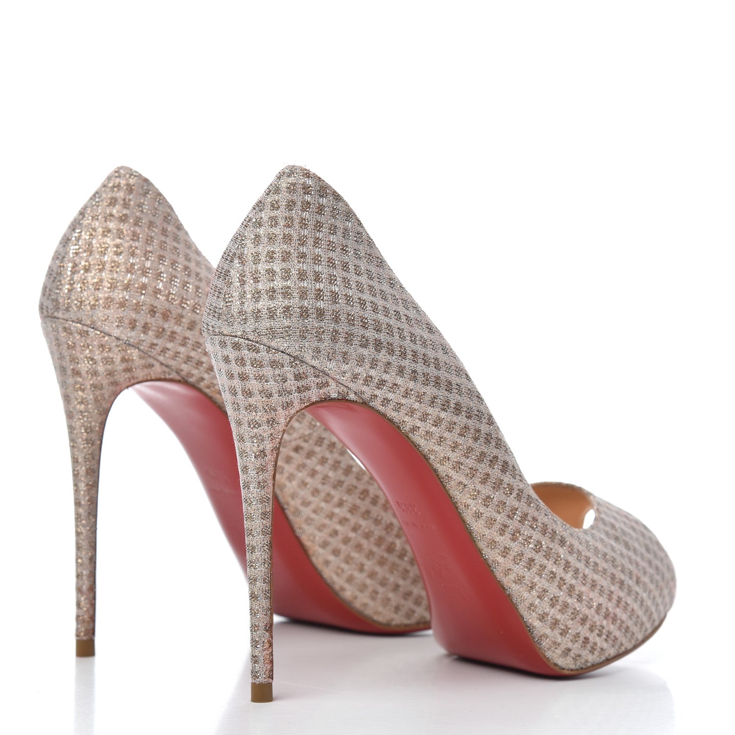 Christian Louboutin Glitter New Very Prive 120 Pumps 38.5 Silver Gold 4 of 16