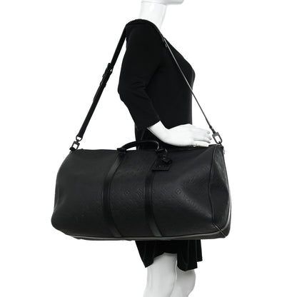 Louis Vuitton Taurillon Monogram Keepall Bandouliere 50 Black 2 of 18