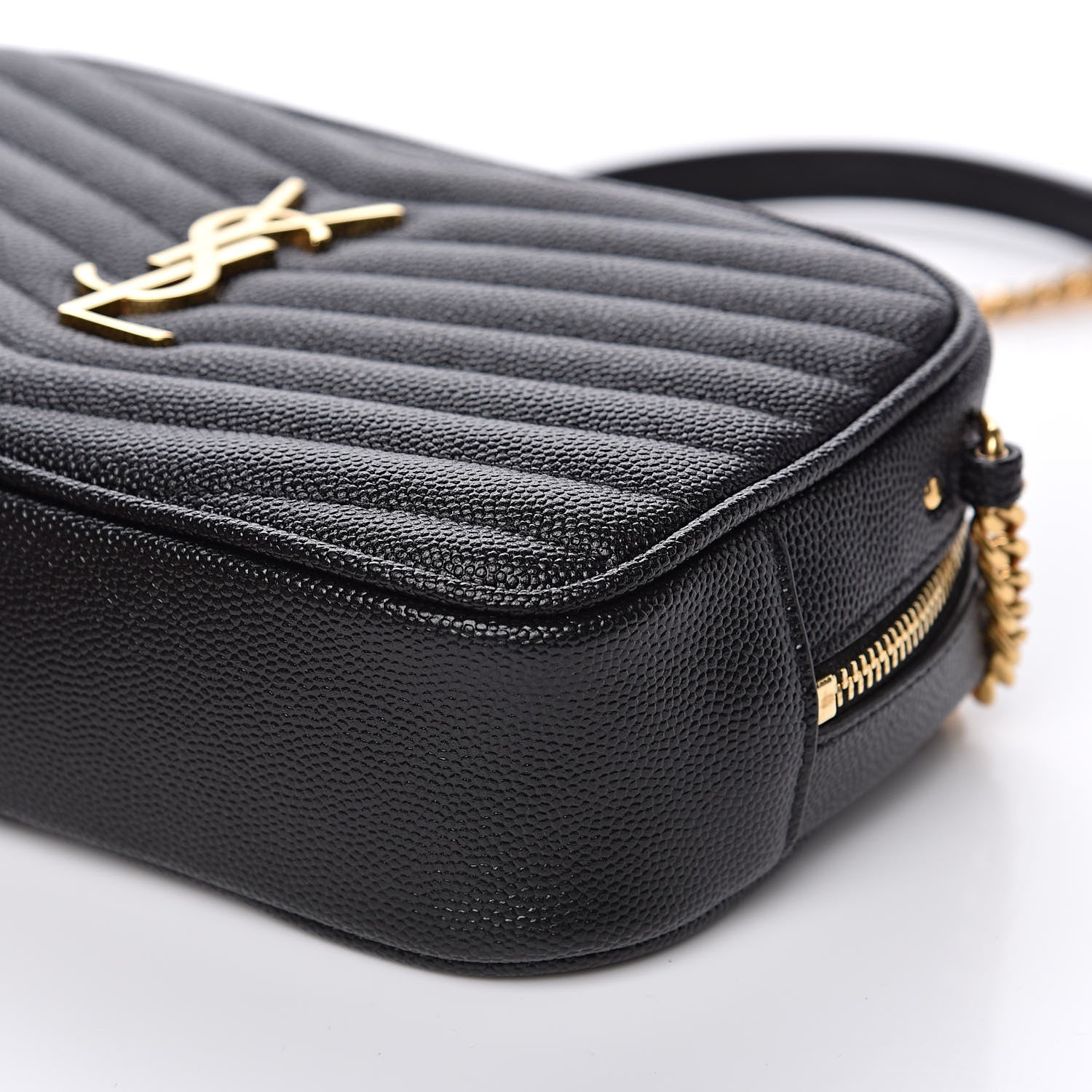 Saint Laurent Grain De Poudre Matelasse Monogram Mini Lou Camera Bag Black 9 of 11