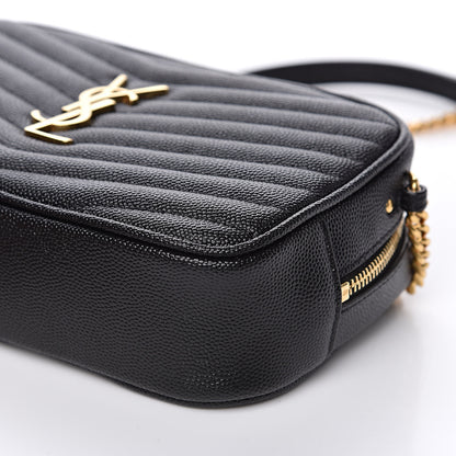 Saint Laurent Grain De Poudre Matelasse Monogram Mini Lou Camera Bag Black 9 of 11