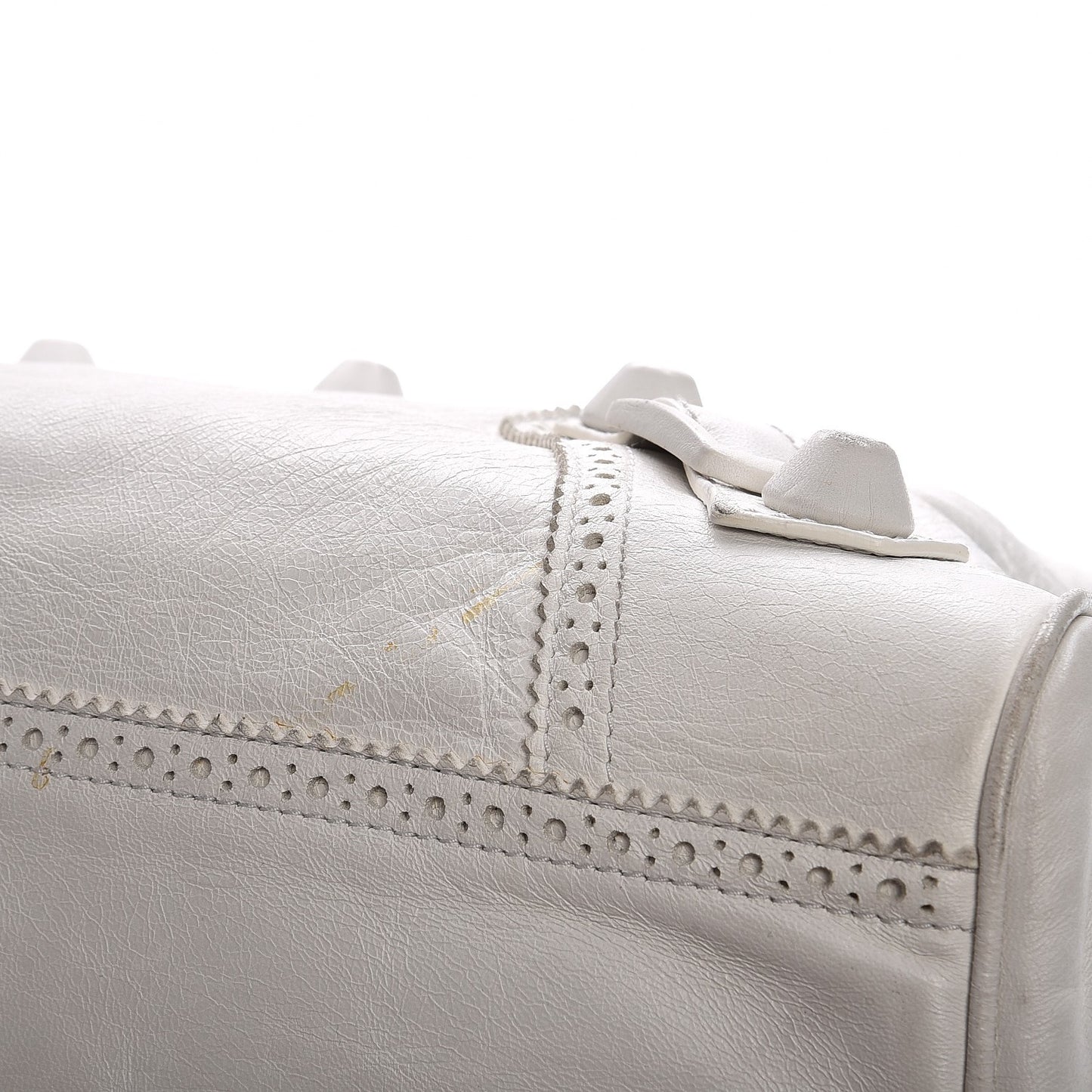 Agneau Giant Brogues Hardware Mid Day White