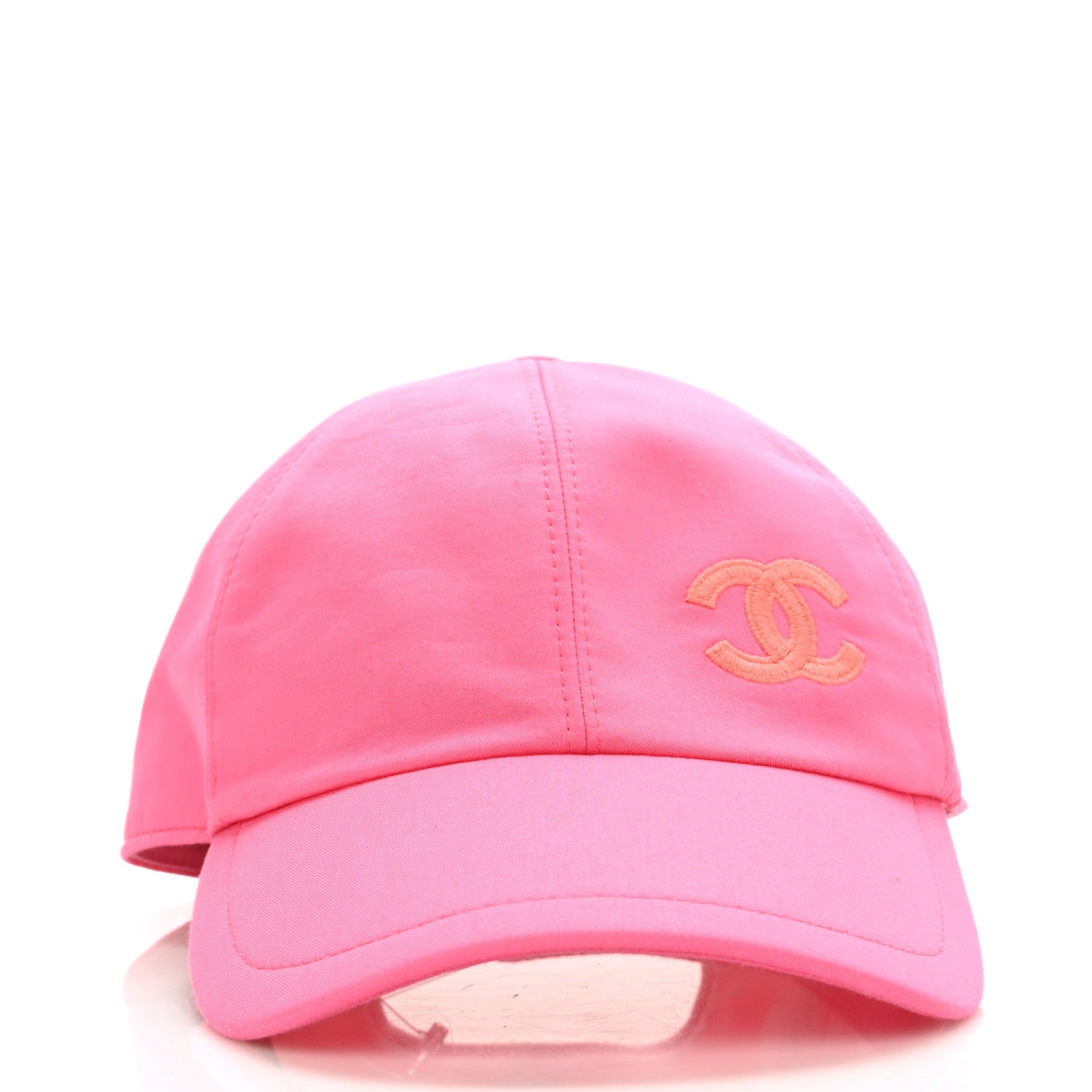 Chanel Cotton CC Cap Hat Fuchsia Orange 2 of 7