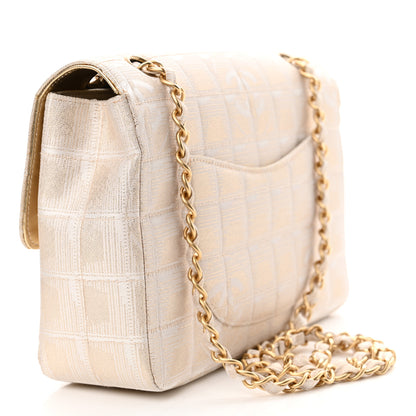 Chanel Metallic Nylon Medium Travel Flap Light Gold 3 of 14