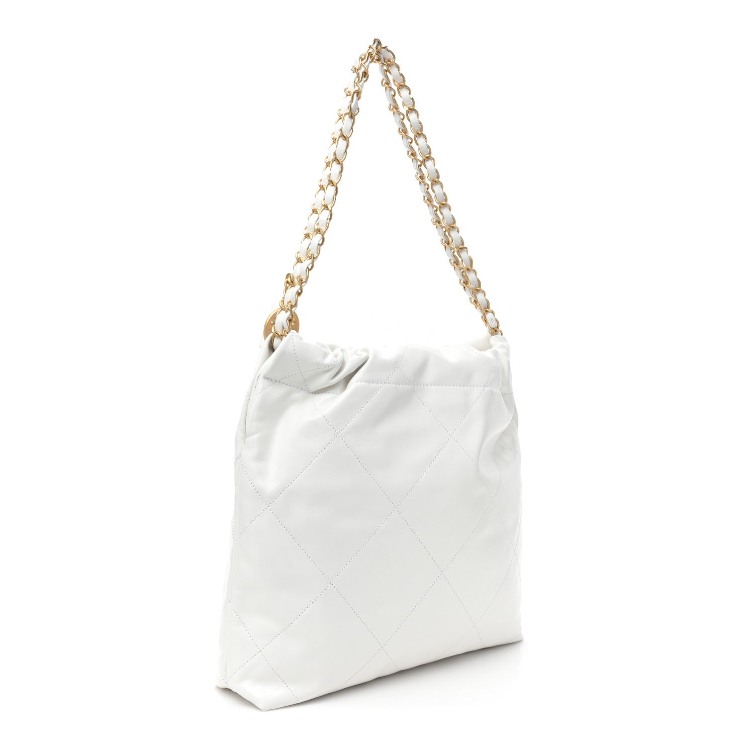 Chanel Shiny Calfskin Quilted Small Chanel 22 White 5 of 12