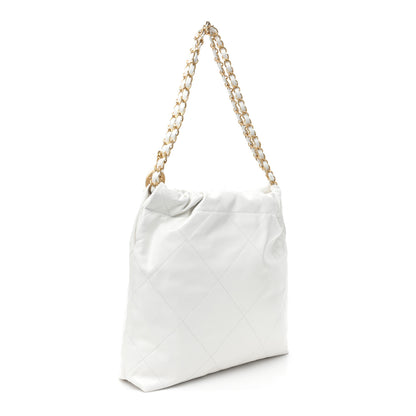 Chanel Shiny Calfskin Quilted Small Chanel 22 White 5 of 12