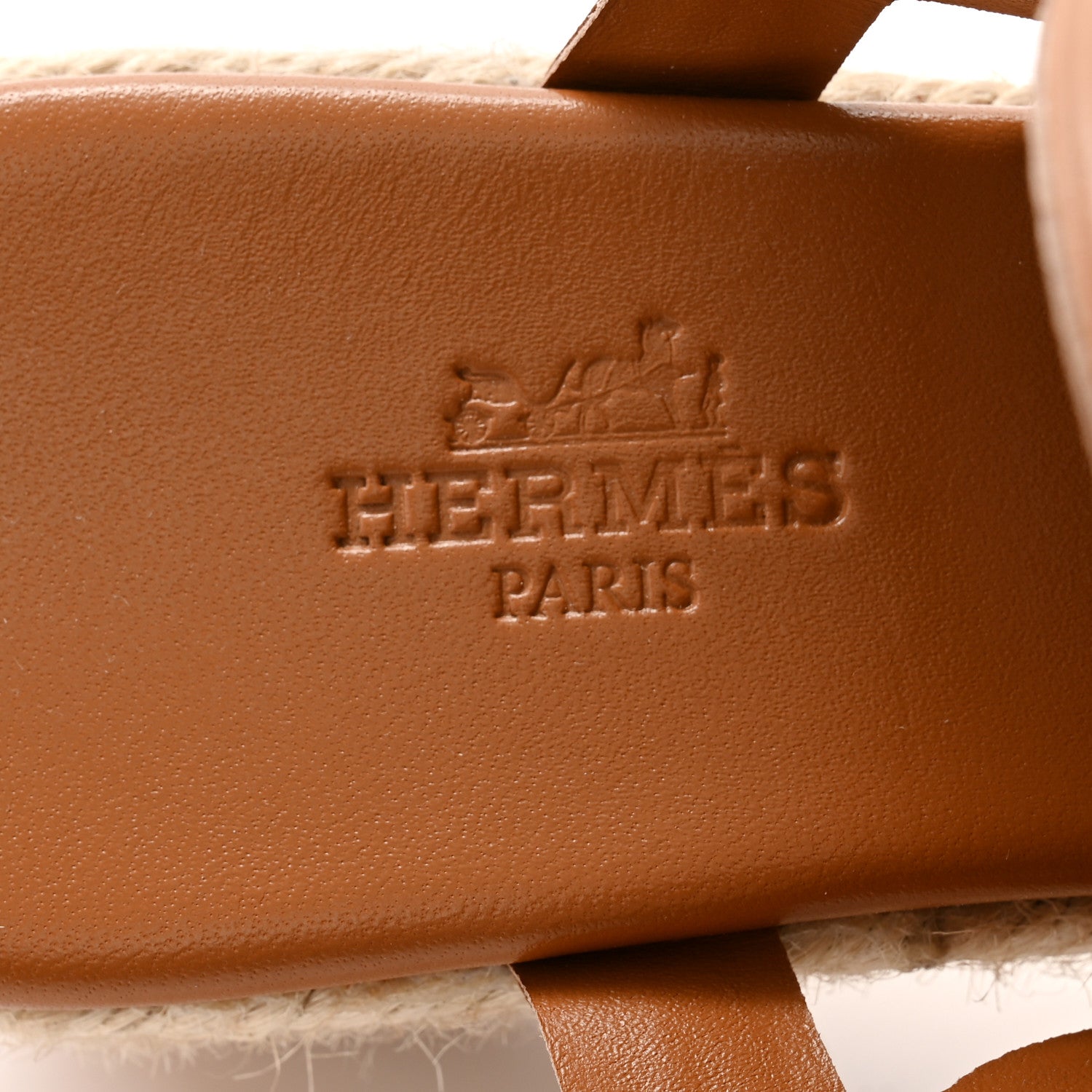 Hermes Nappa Ithea Espadrille Wedge Sandals 37 Naturel 6 of 9