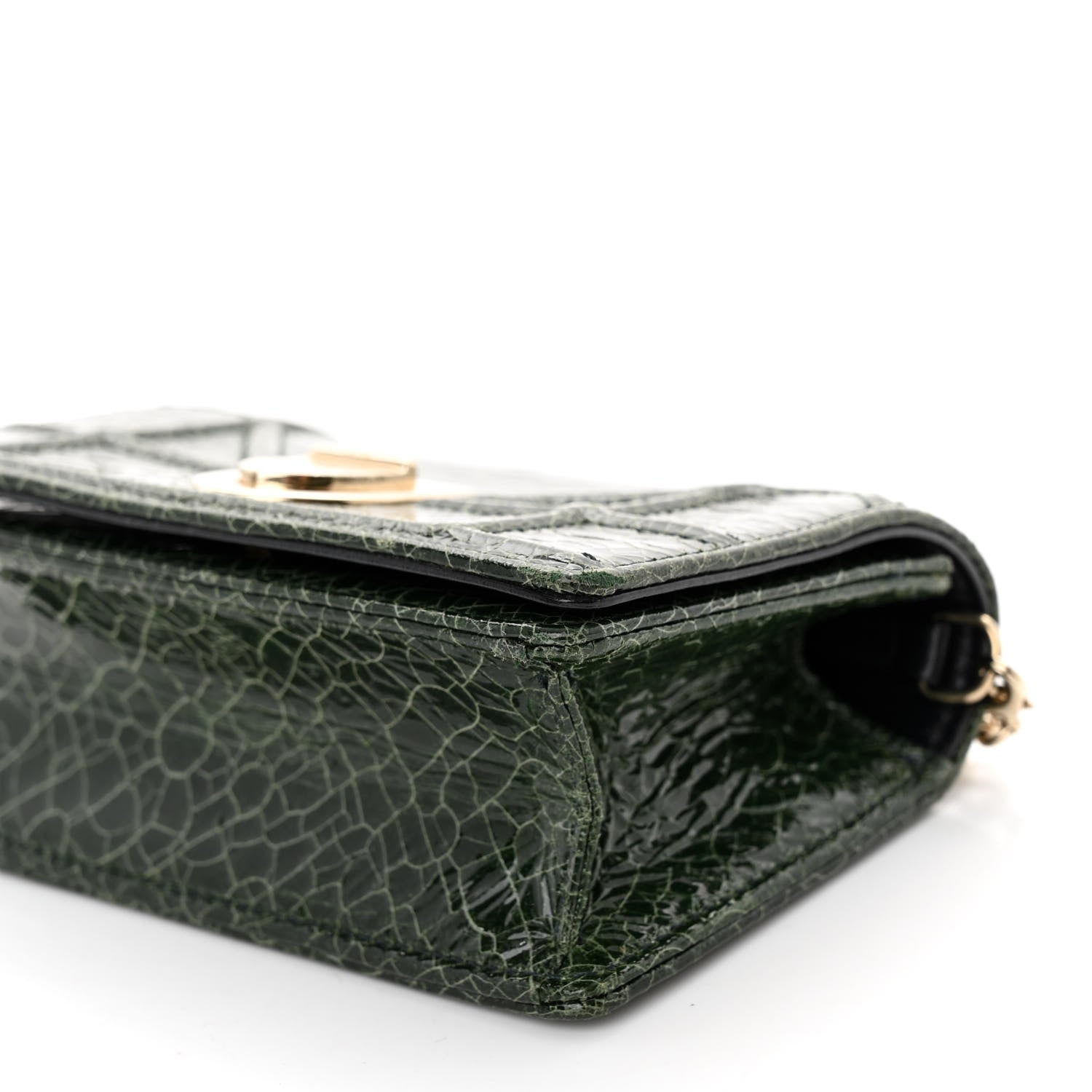 Christian Dior Ceramic Effect Deerskin Baby Diorama Flap Bag Green 9 of 9