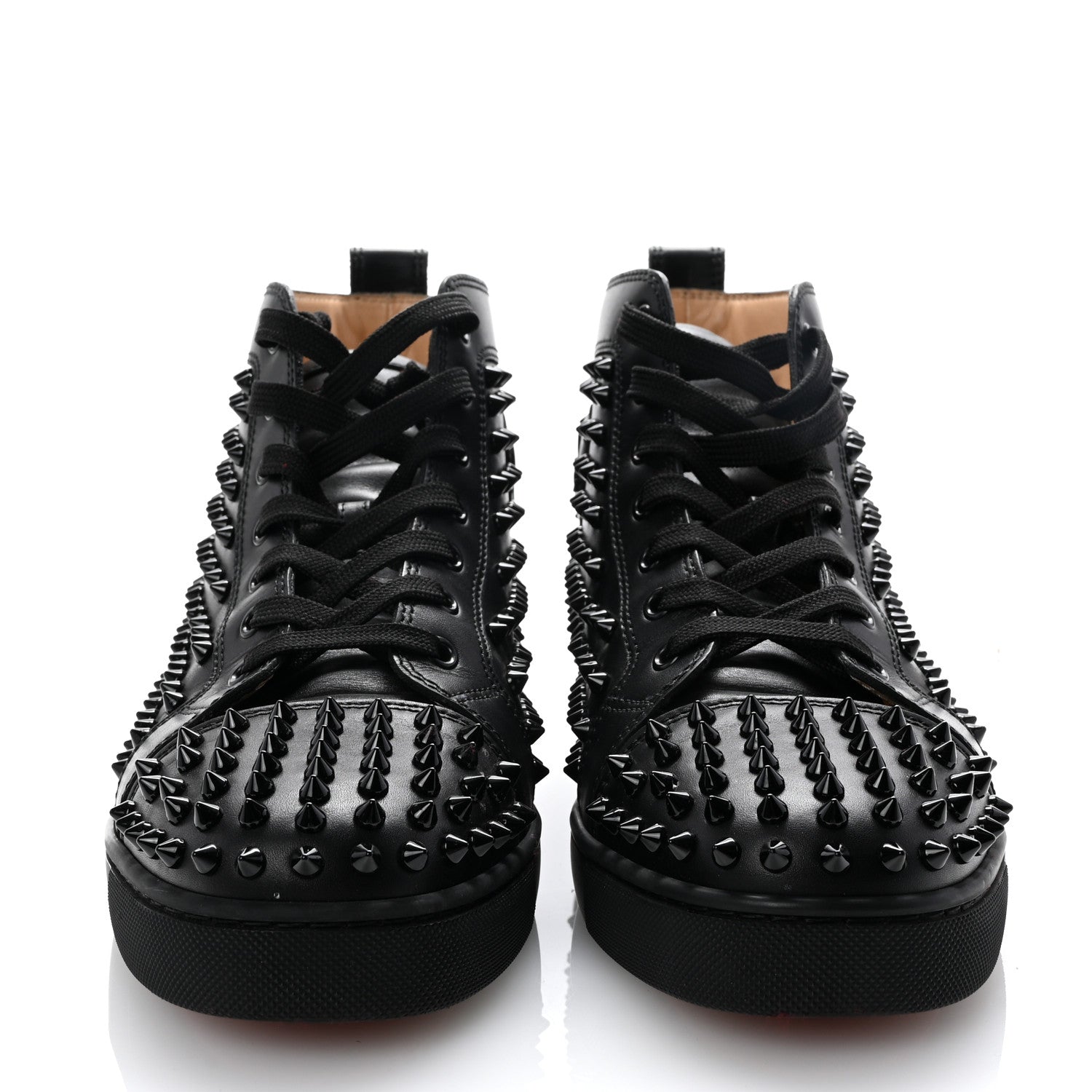 Christian Louboutin Calfskin Mens Louis Spikes Flat Sneakers 43 Black 3 of 8