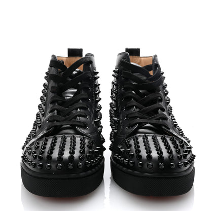 Christian Louboutin Calfskin Mens Louis Spikes Flat Sneakers 43 Black 3 of 8