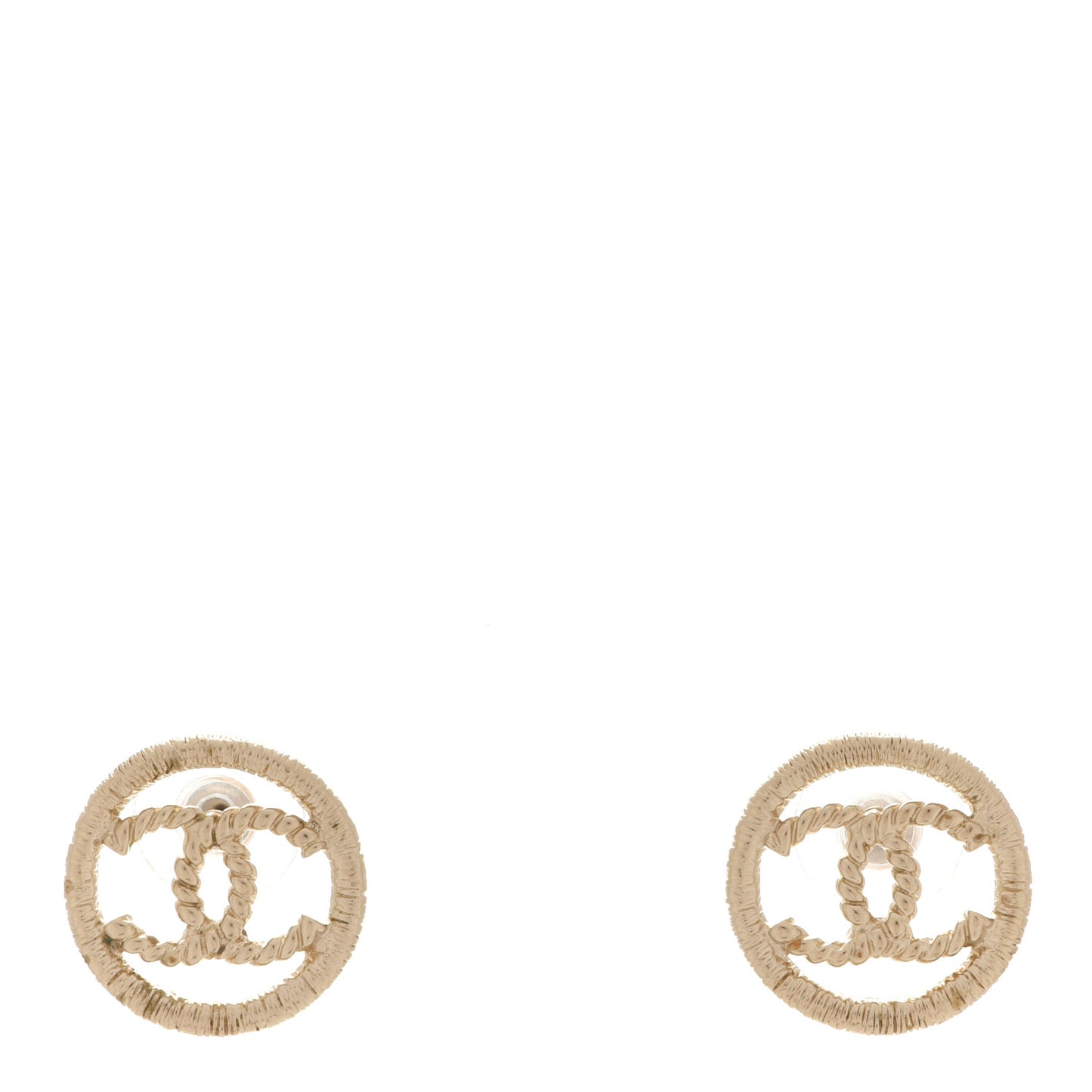 CC Round Rope Earrings Gold