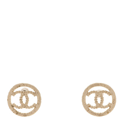 Chanel CC Round Rope Earrings Gold 1 of 5