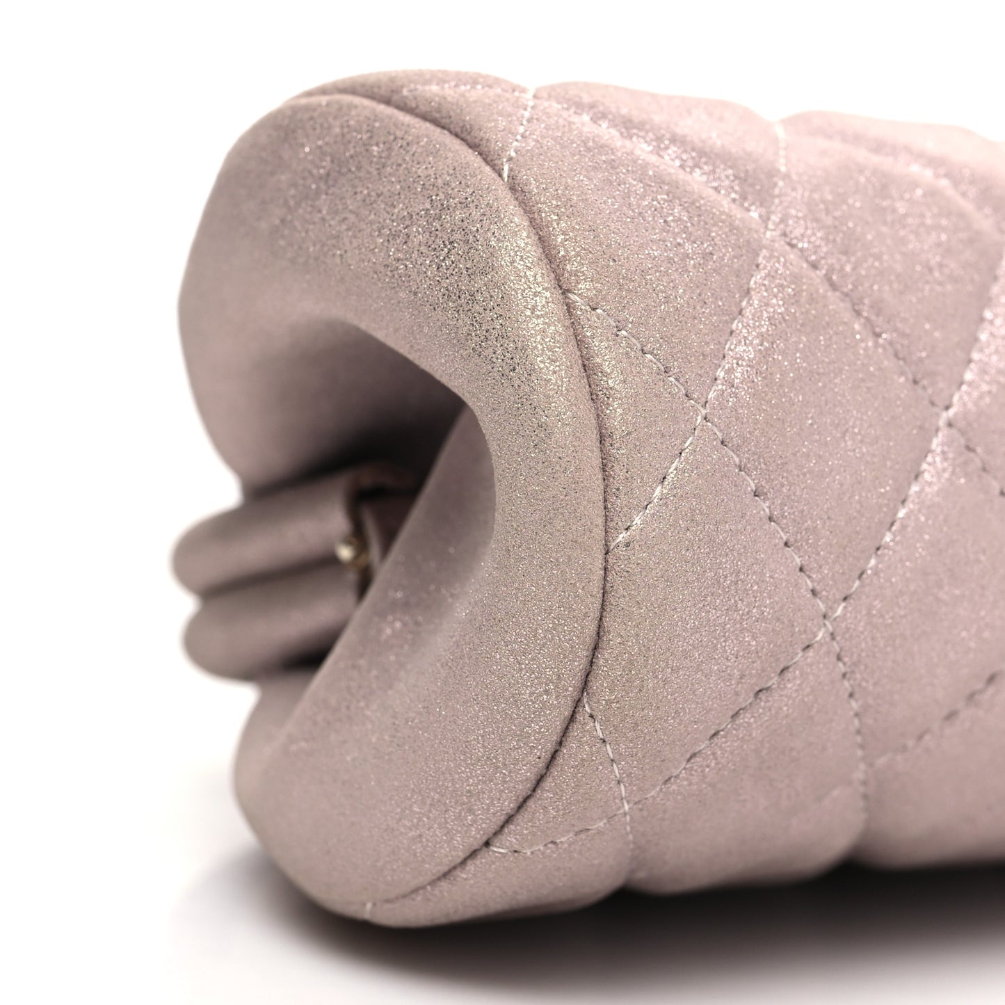 Metallic Lambskin Quilted Timeless Clutch Pink