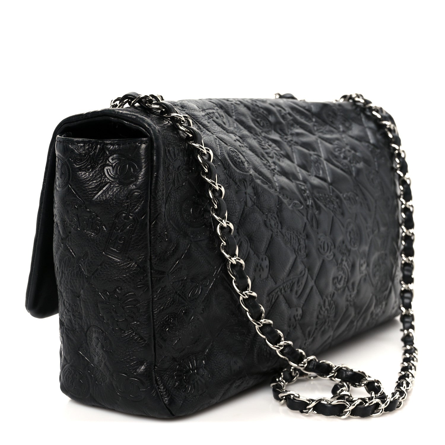 Chanel Calfskin Embossed Large Lucky Symbols Flap Black 3 of 11