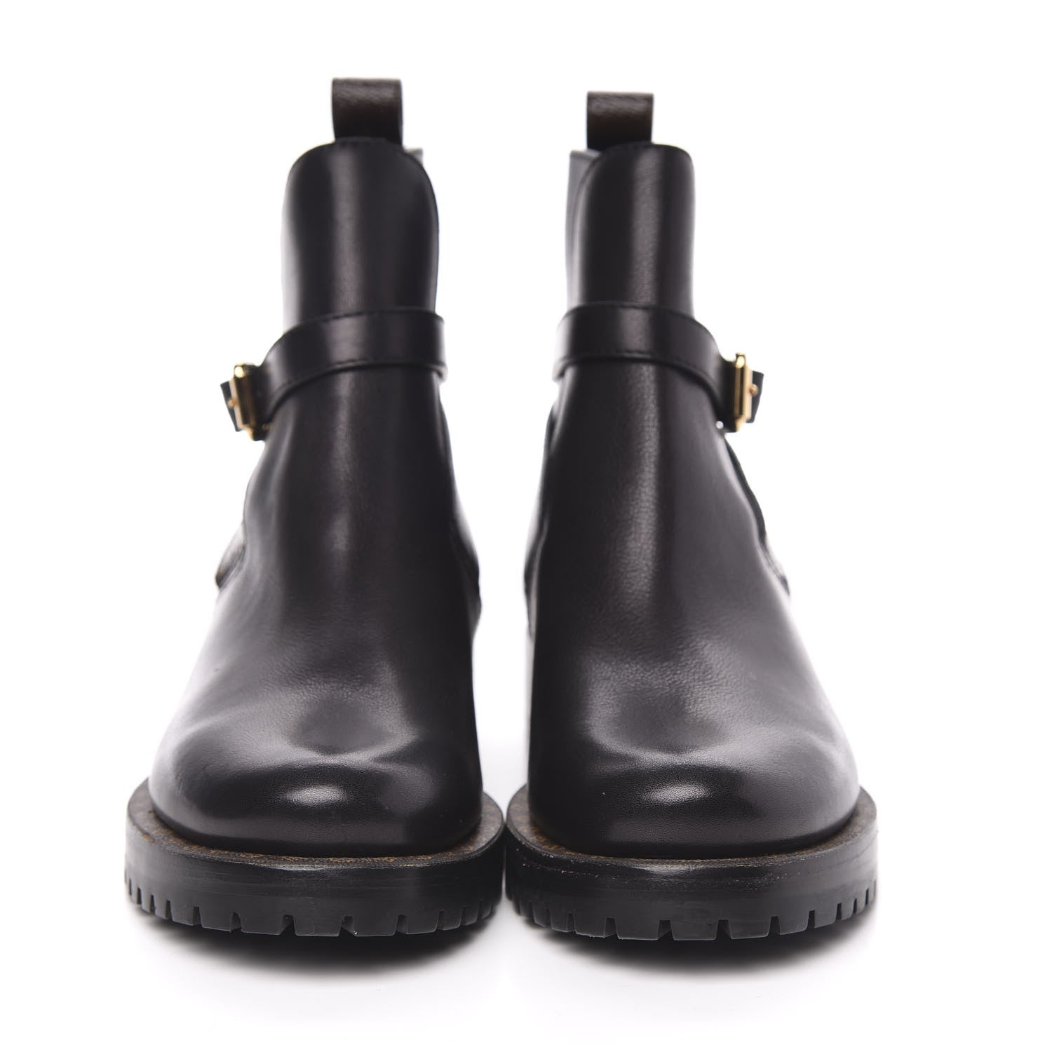 Louis Vuitton Calfskin Monogram Discovery Flat Ankle Boots 35 Black 2 of 8