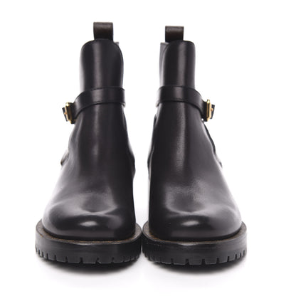 Louis Vuitton Calfskin Monogram Discovery Flat Ankle Boots 35 Black 2 of 8