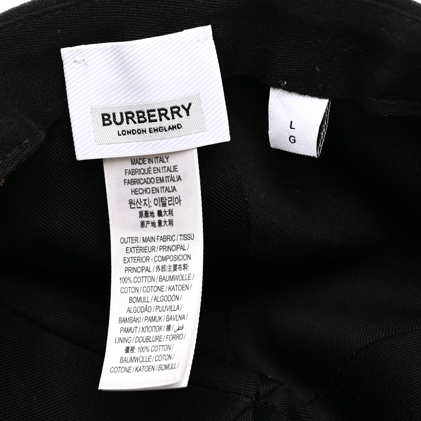 Cotton TB Baseball Cap L Black