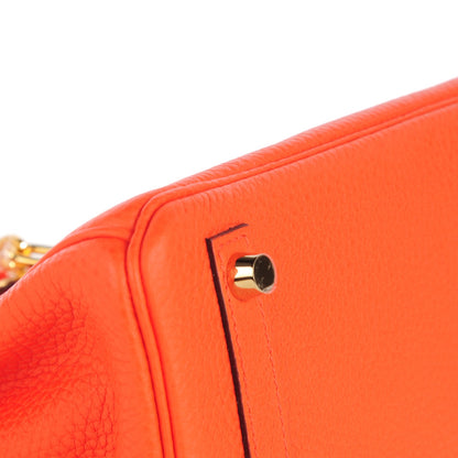 Hermes Taurillon Clemence Birkin 25 Orange Poppy 7 of 20