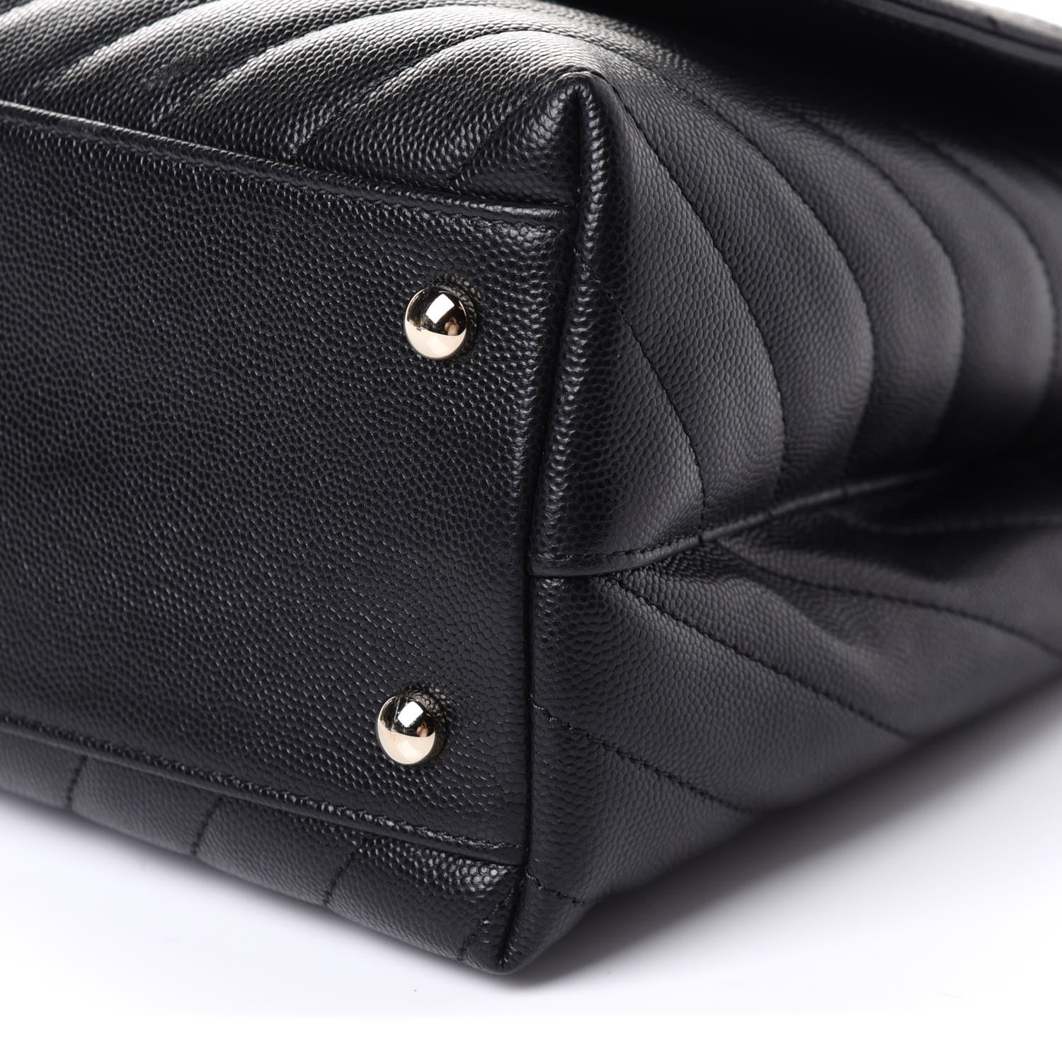 Chanel Caviar Lizard Embossed Chevron Quilted Medium Coco Handle Flap Black 11 of 11