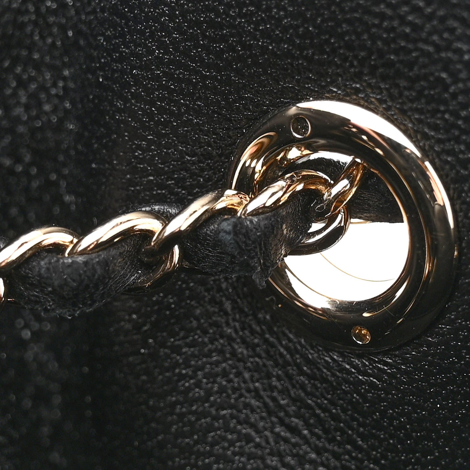 Chanel Lambskin Quilted Large CC Drawstring Bag Black 11 of 12