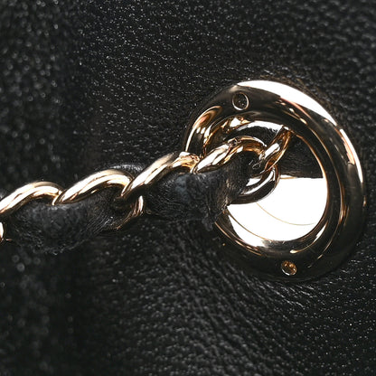 Chanel Lambskin Quilted Large CC Drawstring Bag Black 11 of 12