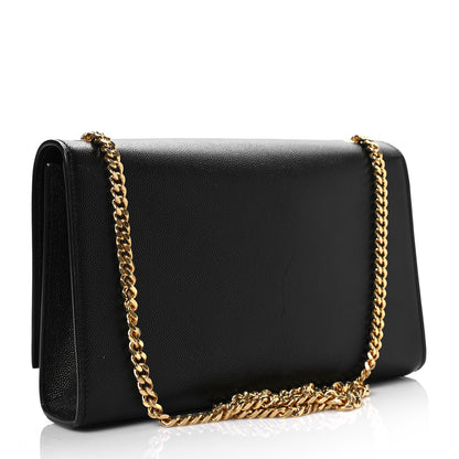 Saint Laurent Grain De Poudre Medium Classic Monogram Kate Satchel Black 3 of 7